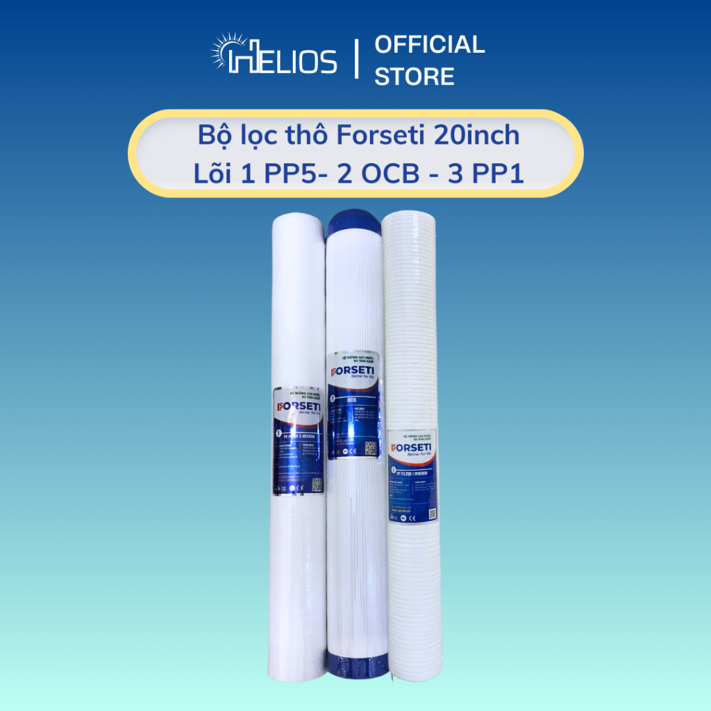Ảnh Combo 3 lõi lọc đầu nguồn 20 inch FORSETI dùng cho cốc lọc 20inch 3