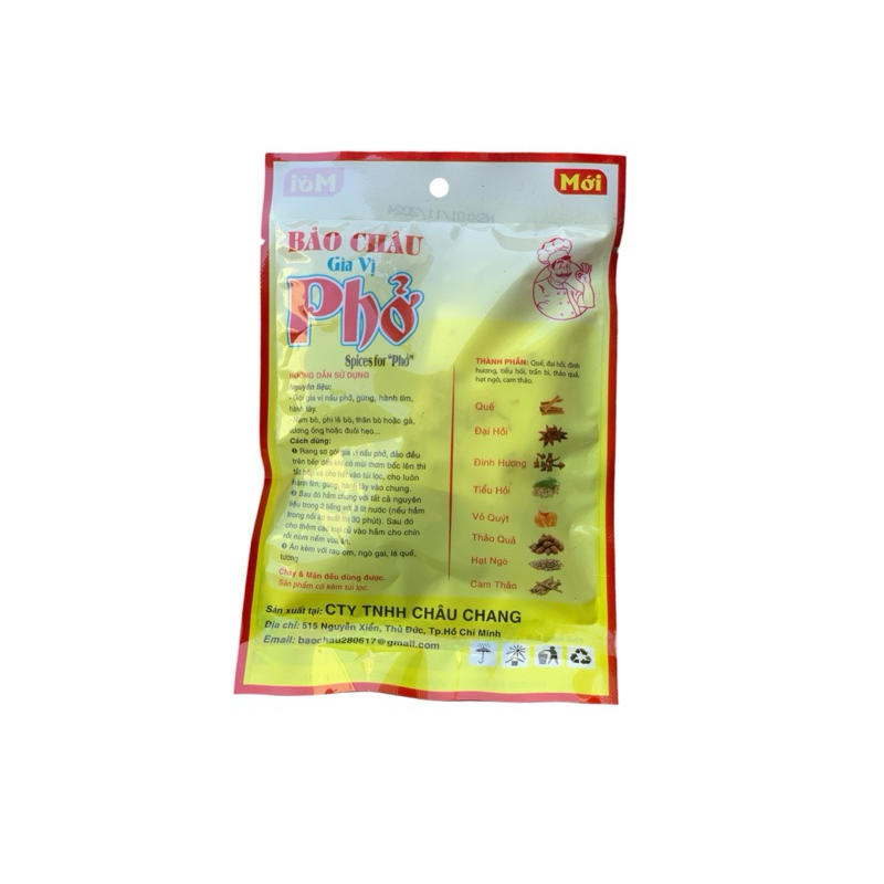 combo 5 gói gia vị phở bảo châu có túi lọc