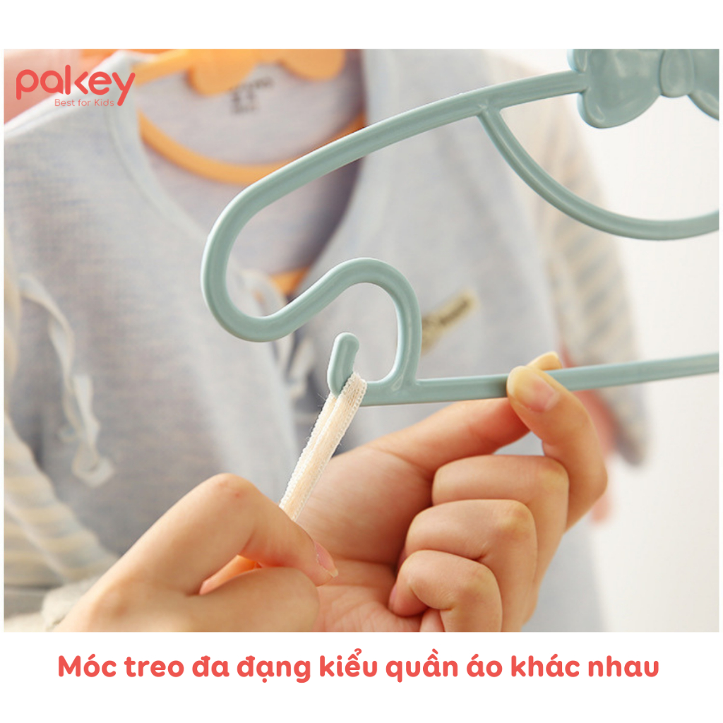 [QUÀ TẶNG KO BÁN] Combo 10 Mắc Treo Quần Áo Cho Bé, Móc Treo Đồ Cho Trẻ Sơ Sinh Màu Sắc Pastel Chống Nhăn