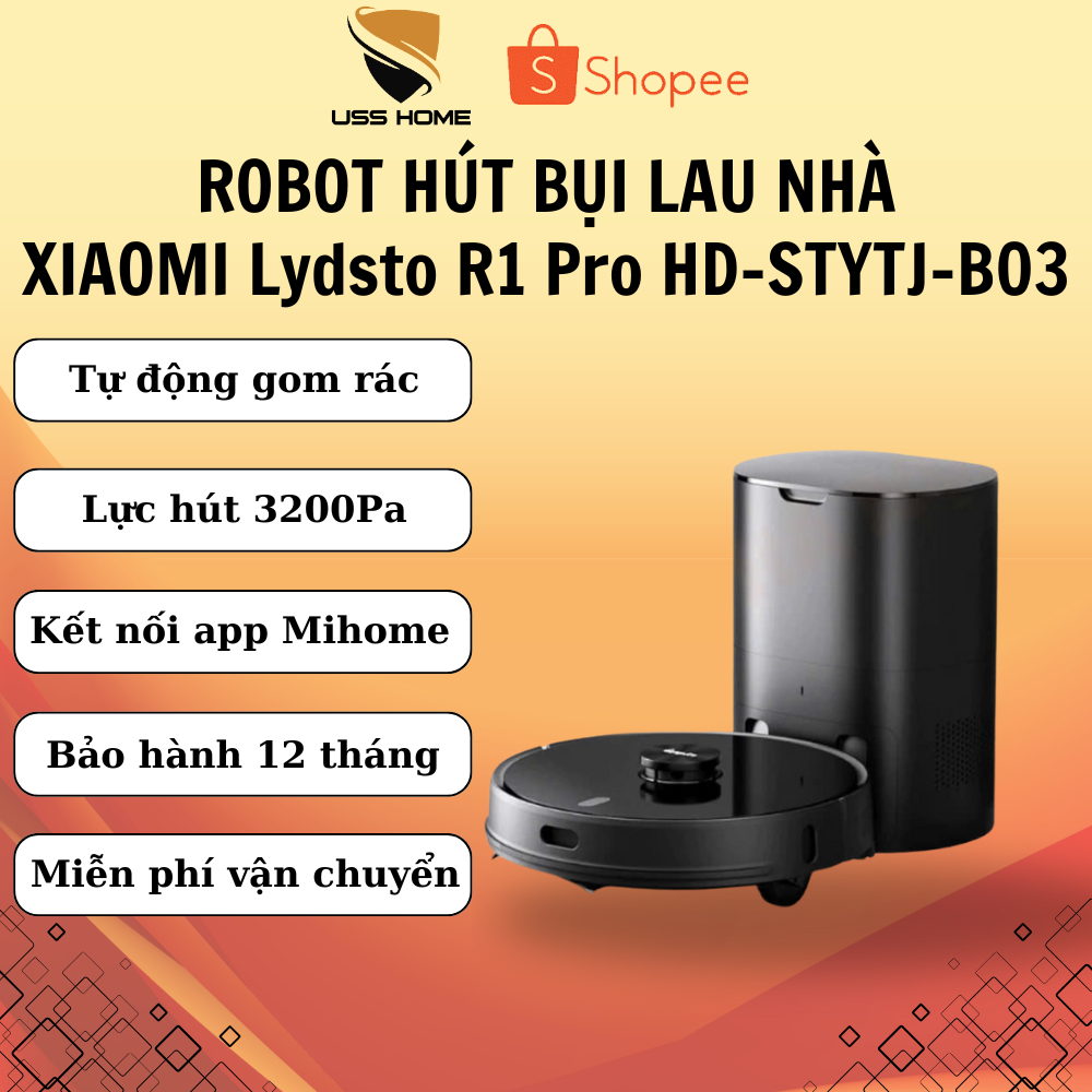 Robot Hút Bụi Lau Nhà Xiaomi Lydsto R1 Pro HD-STYTJ-B03 Đen/ HD-STYTJP ...