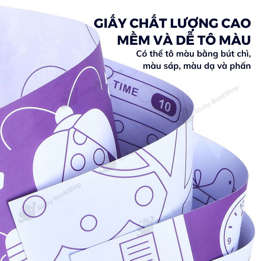 Vở tô màu 80 tranh cho bé Mideer Drawing Coloring, Đồ chơi thủ công mỹ thuật cho bé