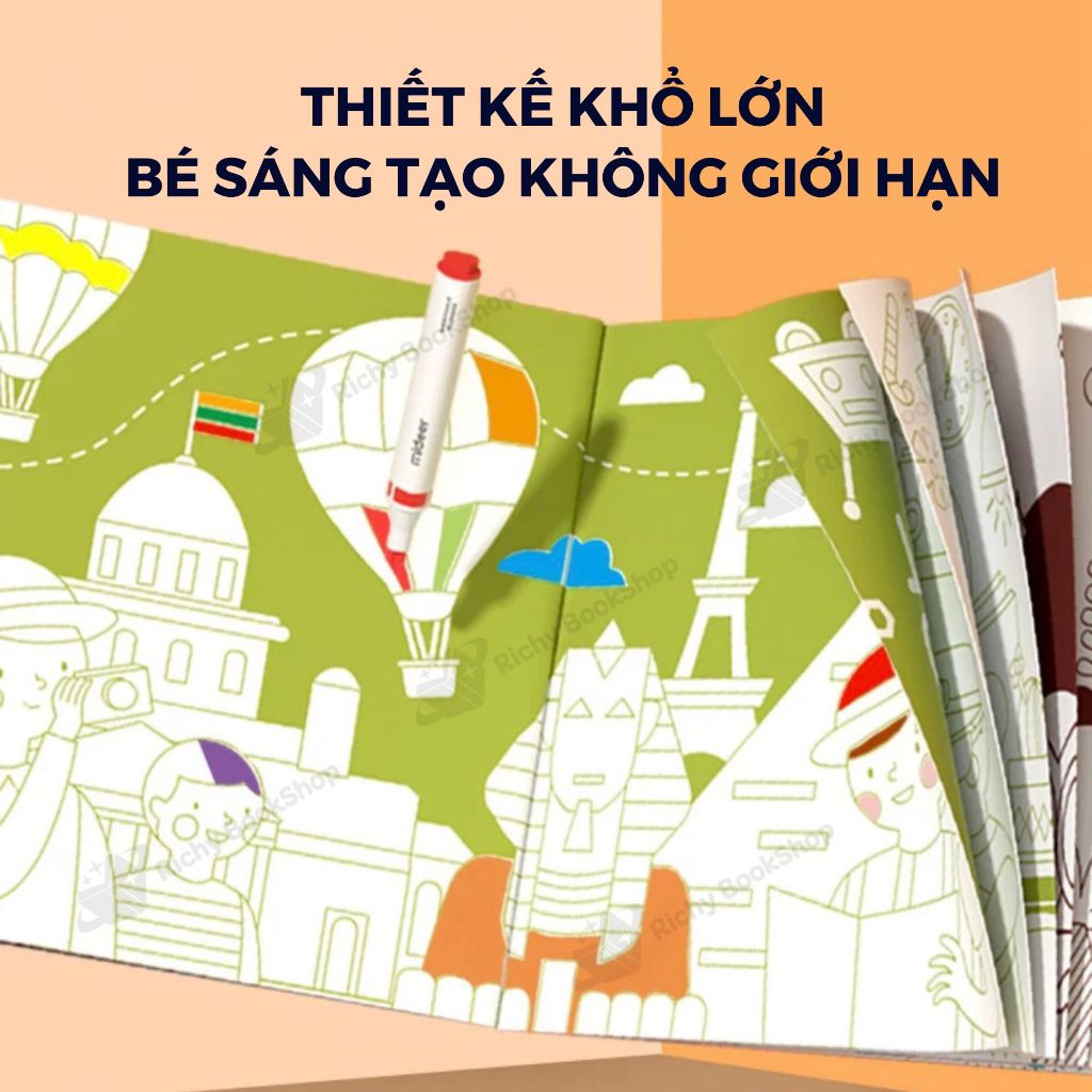 Vở tô màu 80 tranh cho bé Mideer Drawing Coloring, Đồ chơi thủ công mỹ thuật cho bé