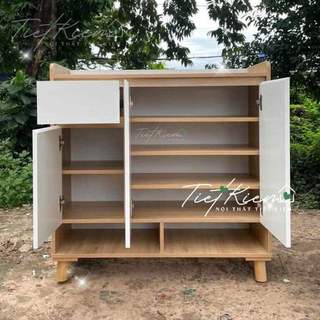 Tủ giầy cửa mở chân gỗ ngang 90cm tu.giay299