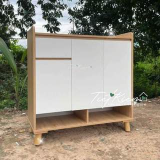 Tủ giầy cửa mở chân gỗ ngang 90cm tu.giay299