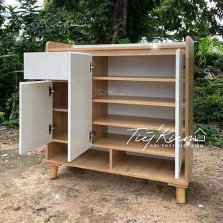 Tủ giầy cửa mở chân gỗ ngang 90cm tu.giay299
