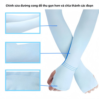 Tay áo nhiều màu sắc, chống nắng, găng tay chống lạnh và gió, tay áo lụa đàn hồi chống tia cực tím