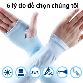 Tay áo nhiều màu sắc, chống nắng, găng tay chống lạnh và gió, tay áo lụa đàn hồi chống tia cực tím