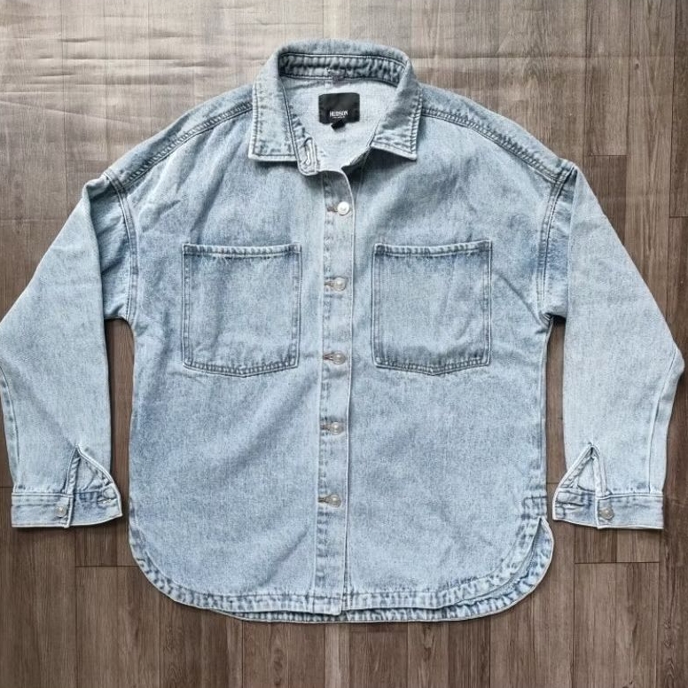 (Sale) Áo khoác sơmi denim/jean nữ Hudson* bigsize - Cambo dư xịn
