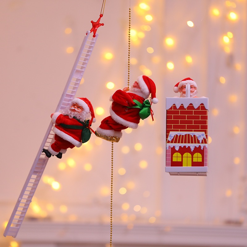 Ông Già Noel Leo Dây Nhảy Dù Có Đèn Nhạc Noel Qùa Tặng Trang Trí Giáng Sinh Hot Trend - PUPU HOUSE