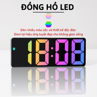 Đồng Hồ LED Tráng Gương Bunnies, Báo Thức Để Bàn Sang Trọng