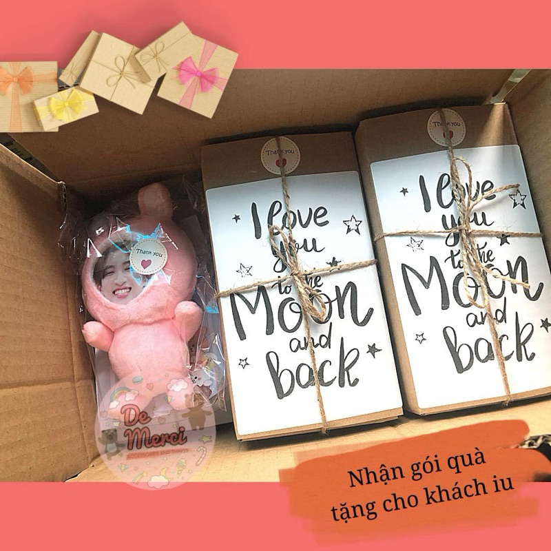 Hộp gói quà của gấu in ảnh ( chưa kèm gấu )
