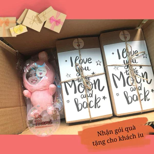 Hộp gói quà của gấu in ảnh ( chưa kèm gấu )