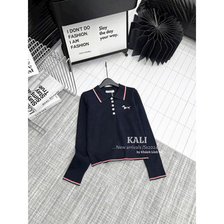 Áo len thom dài tay cổ bẻ free size len dệt kim mùa thu đông cổ phối viền mã 758