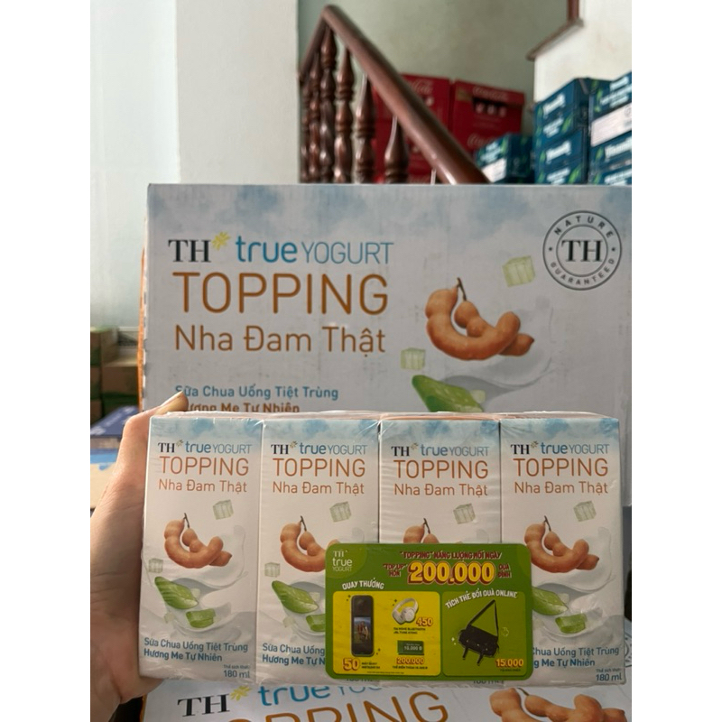 Thùng 48hộp TH TRUE YOGURT TOPPING thạch nha đam me(DateT3/2025 ...