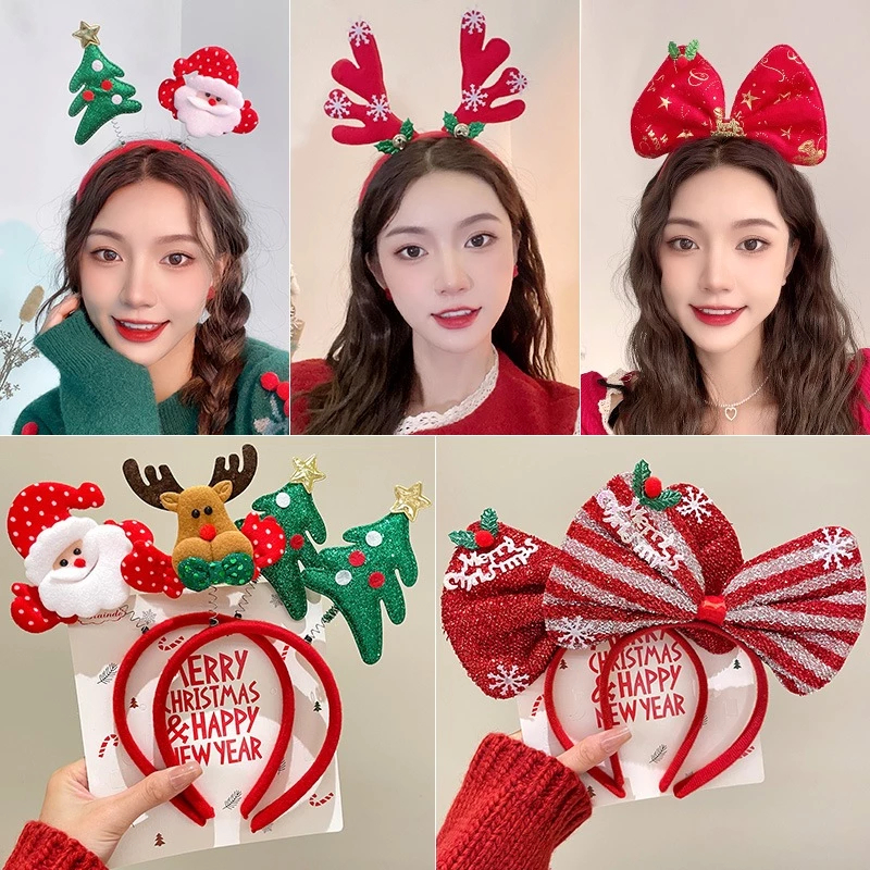 Bờm/Băng Đô Cài Tóc Giáng Sinh Hình Ông Già Noel Bằng Lông Nhung Dễ Thương Phụ Kiện Tóc Empoli