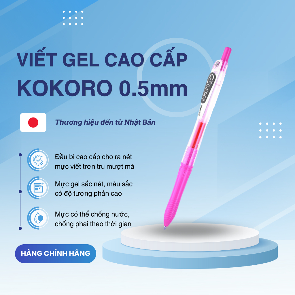 Ảnh Bút Gel Kokoro Zebra Pen 0.5mm - Zebra [Chính hãng] 3