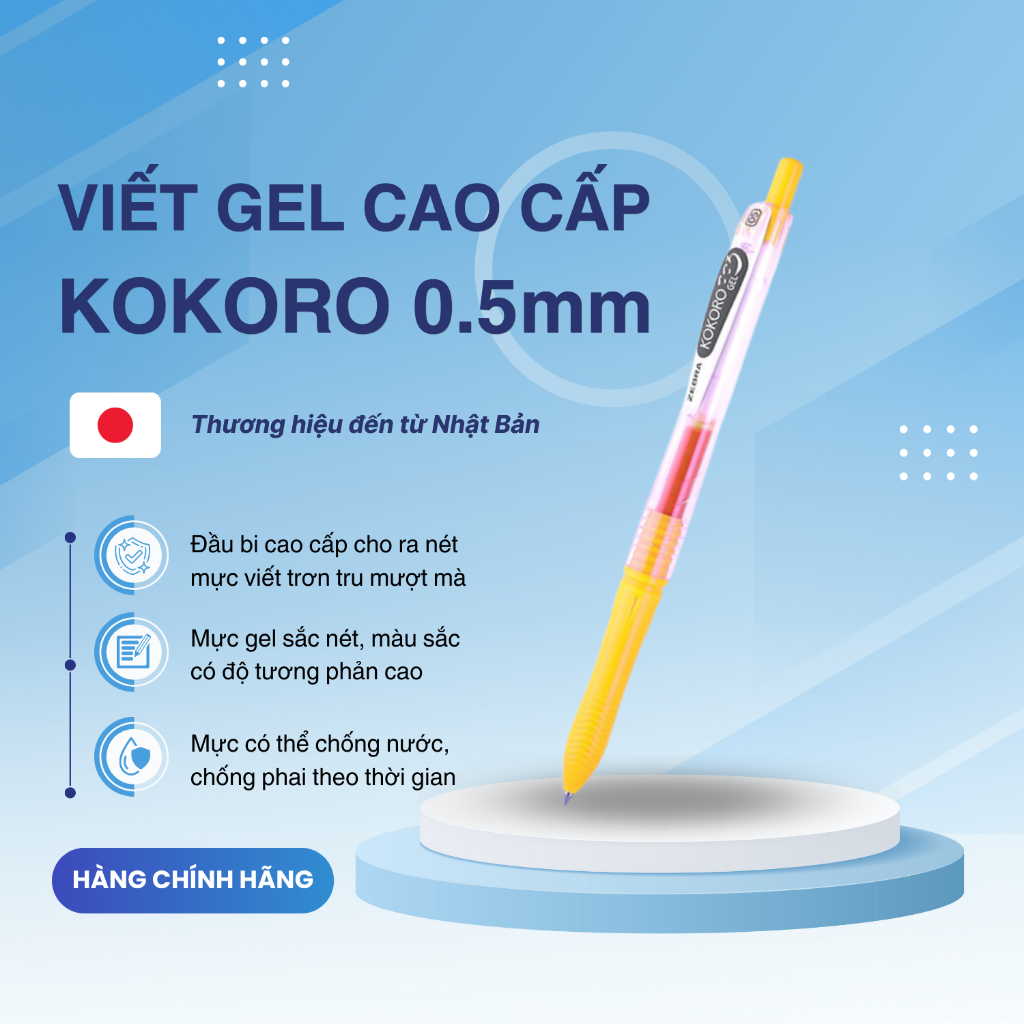 Ảnh Bút Gel Kokoro Zebra Pen 0.5mm - Zebra [Chính hãng] 1