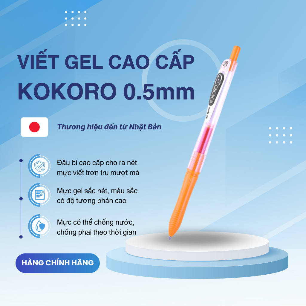 Ảnh Bút Gel Kokoro Zebra Pen 0.5mm - Zebra [Chính hãng] 2