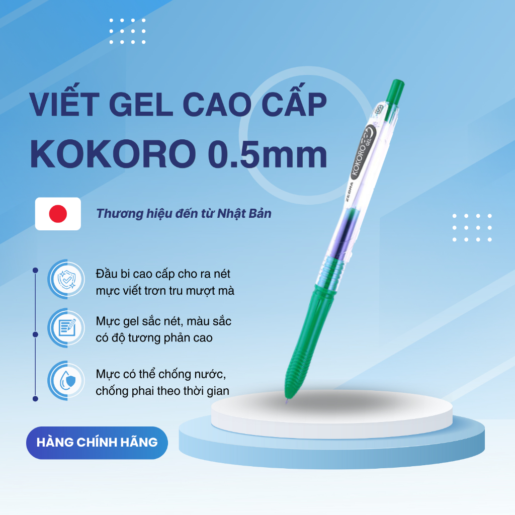 Ảnh Bút Gel Kokoro Zebra Pen 0.5mm - Zebra [Chính hãng] 4