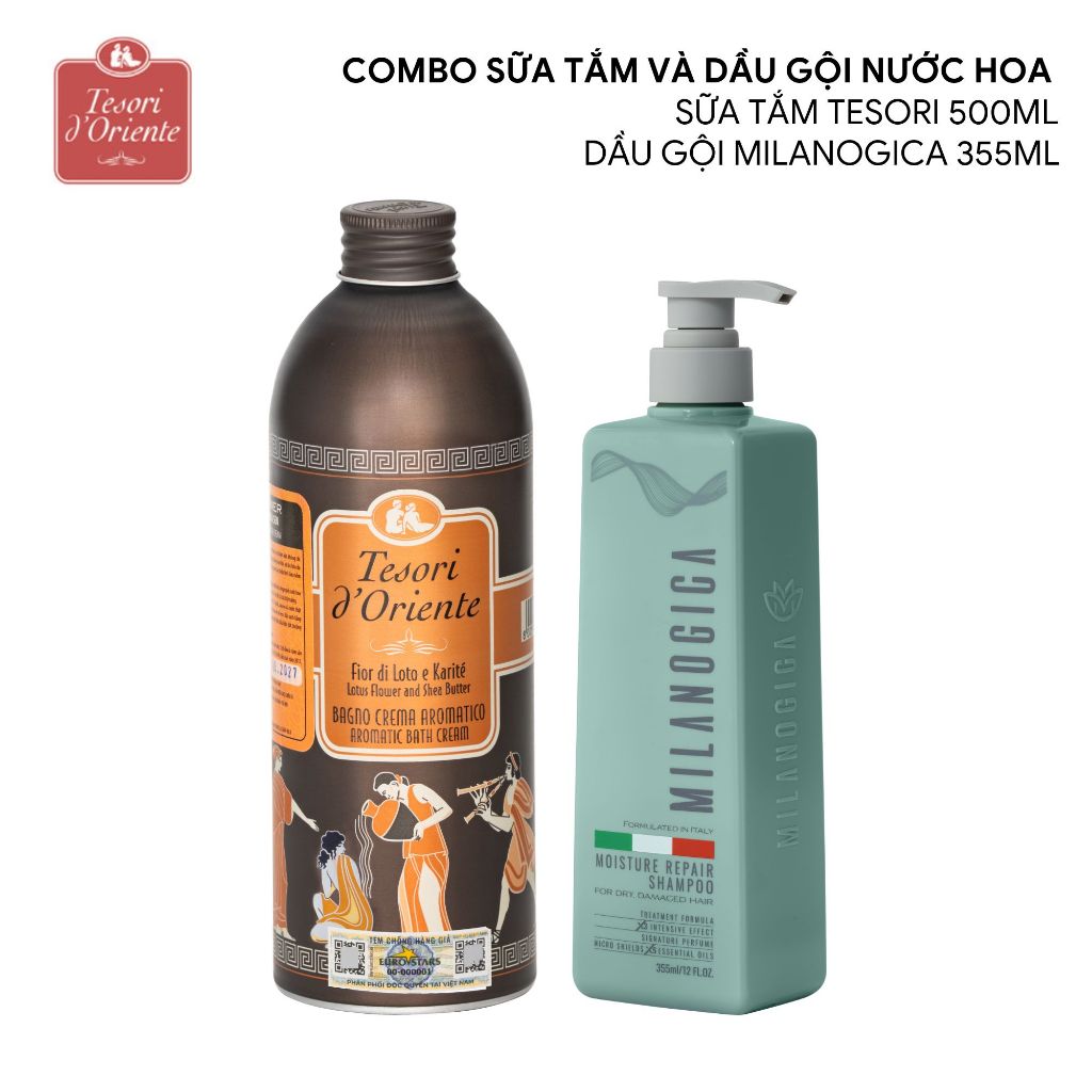 Ảnh Combo Sữa tắm Tesori 500ml & Dầu gội Milanogica 355ml hương nước hoa 1