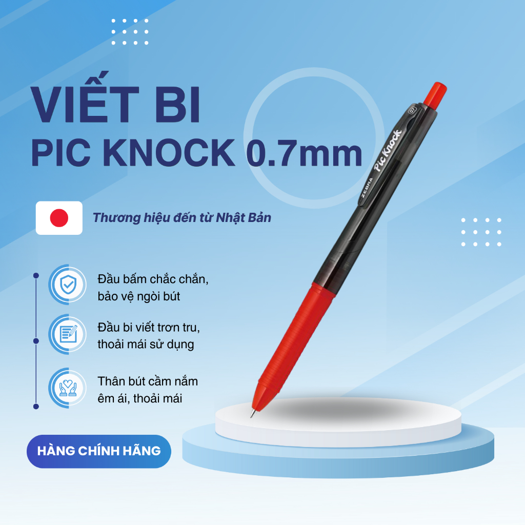 Ảnh Bút bi bấm Pic Knock 0.7mm - Zebra [Chính hãng] 3