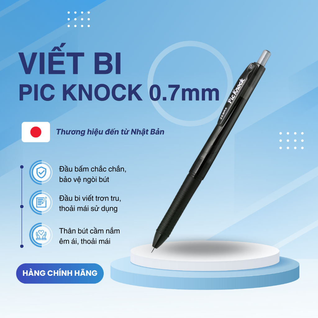 Ảnh Bút bi bấm Pic Knock 0.7mm - Zebra [Chính hãng] 2
