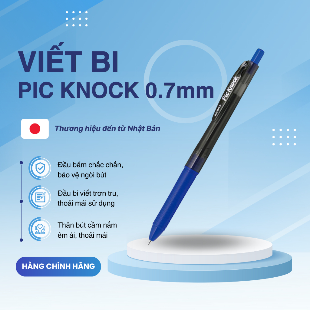 Ảnh Bút bi bấm Pic Knock 0.7mm - Zebra [Chính hãng] 1