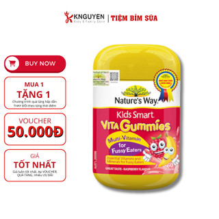 Kẹo Cho Bé Nature's Way Kids Smart Vita Gummies Multi Vitamin for Fussy Eaters Kích Thích Ăn Ngon