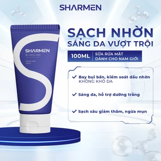 Sữa rửa mặt Sharmen dành cho nam giới sạch dầu nhờn, mát lạnh, giảm mụn thâm, mùi hương nam tính