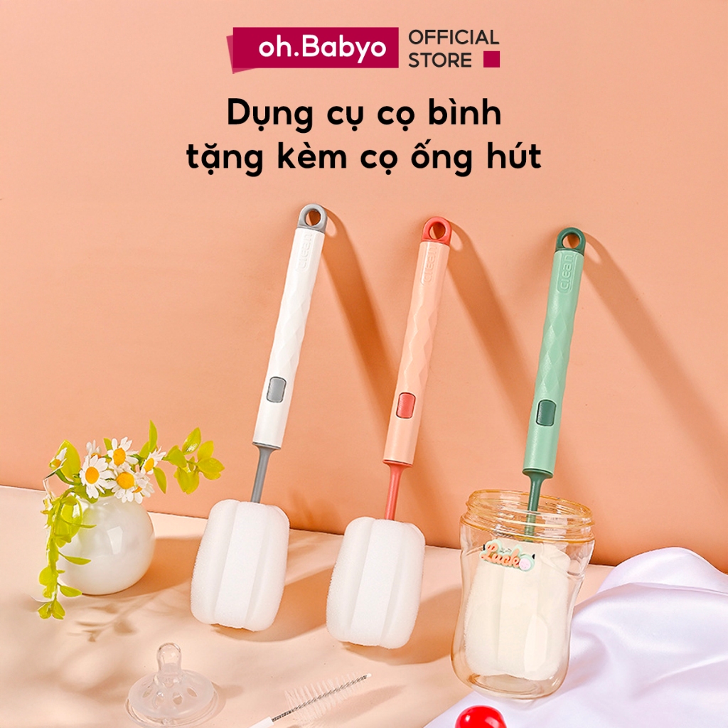 Bộ Dụng Cụ Cọ Rửa Bình Sữa 2 Chế Độ Cho Bé ohBabyo Cây Cọ Vệ Sinh Cốc Chén Ly Đa Năng Tiện Lợi