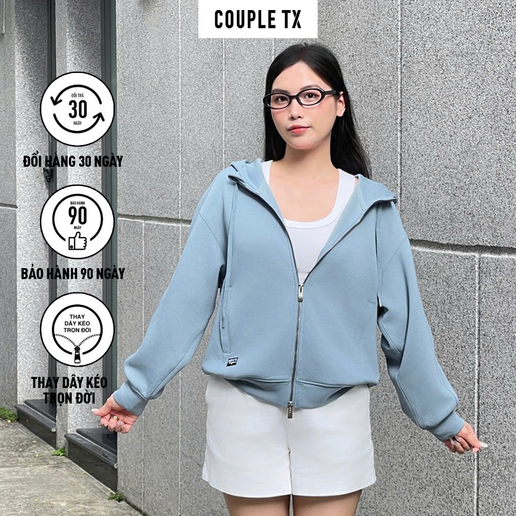Ảnh Áo Khoác Chống Nắng Nữ Couple TX Thun 2 Da Dây Kéo 2 Đầu WOK 2059 4