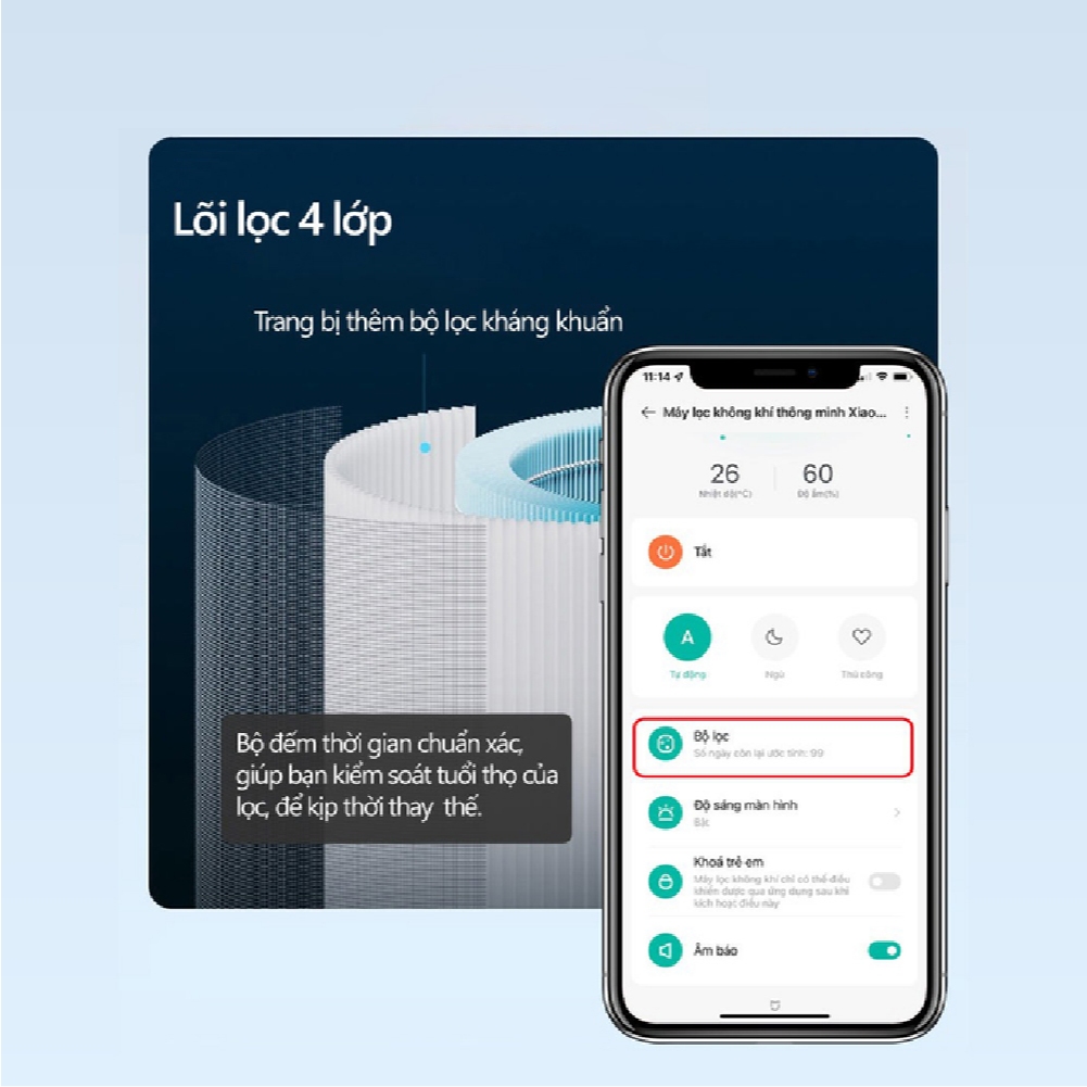 Ảnh Máy lọc không khí Xiaomi Mi Air Purifier 4 Lite BHR5274GL - Trắng 4