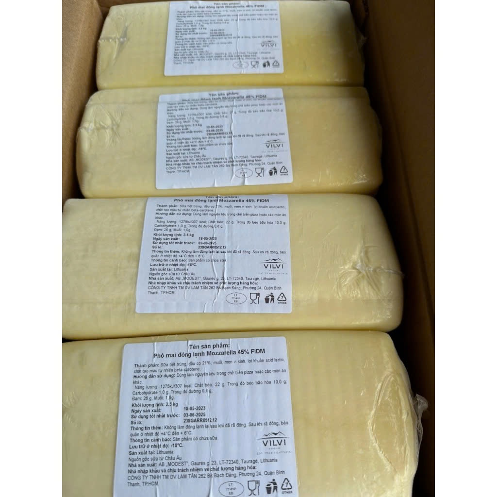 SHIP TOÀN QUỐC phô mai mozarrela khối 2.5kg