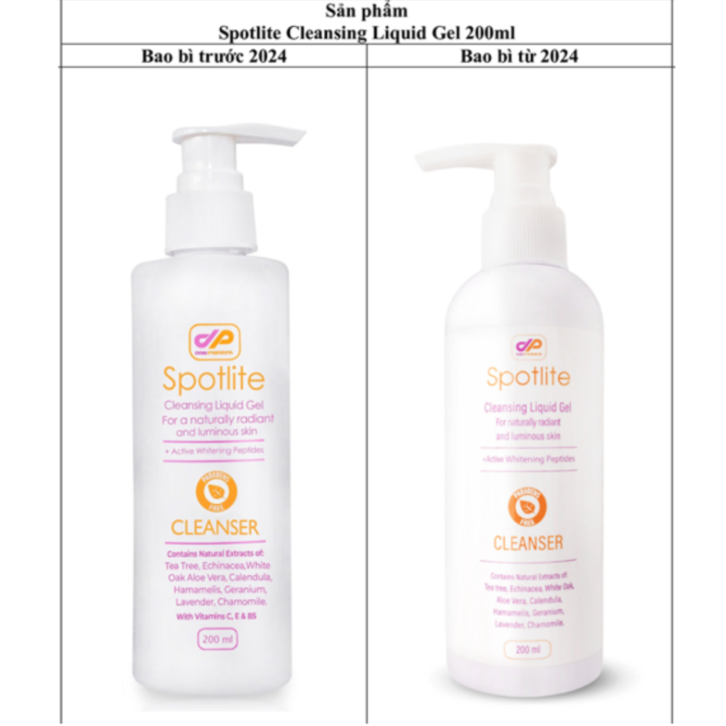 Ảnh Sữa rửa mặt Spotlite Cleansing Liquid Gel pH~5 làm trắng da, giảm nám sạm, tàn nhang 1