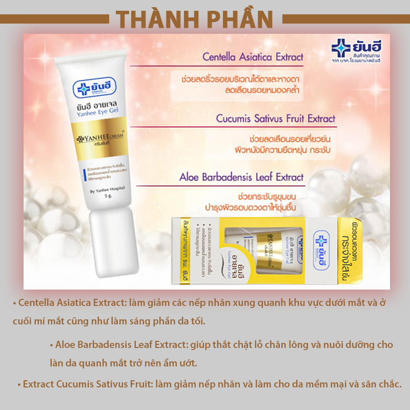 Kem thoa thâm quầng mắt Yanhee Thái Lan, kem dưỡng mắt quầng thâm bọng mắt 15gr