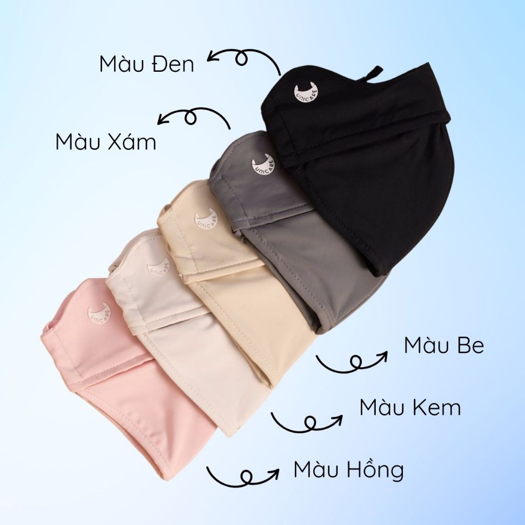 Combo 2 Chiếc Khẩu Trang Unicare Proof Mask Chống Tia UV UPF50+, Vải Băng Mềm Mịn, Quai Đeo Có Nút Điều Chỉnh