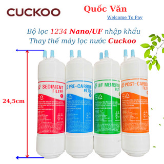 Combo 4 lõi Cuckoo UF/NANO Lùn - nhập khẩu KOREA Thay thế cho máy lọc nước Cuckoo - Cao 24,5cm