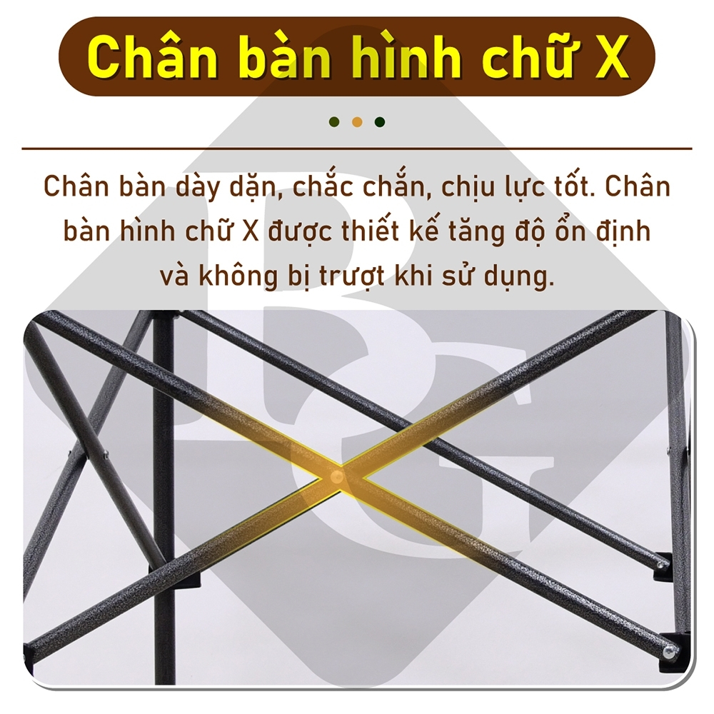 Ảnh BG - Bàn cắm trại gấp NHỎ GỌN  có thể gập lại, TSD120CM ĐEN cao 50cm, phù hợp cho DU LỊCH 4