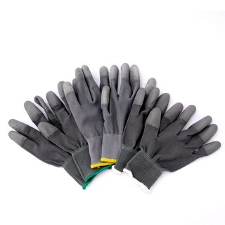 [GIÁ SỈ] COMBO 30, 20,10 ĐÔI Găng Tay Lao Động Xám Phủ PU Đầu Ngón Tay Chống Tĩnh Điện - Bao Tay Bảo Hộ Chống Cắt OKAMAS