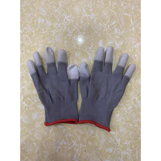 [GIÁ SỈ] COMBO 30, 20,10 ĐÔI Găng Tay Lao Động Xám Phủ PU Đầu Ngón Tay Chống Tĩnh Điện - Bao Tay Bảo Hộ Chống Cắt OKAMAS
