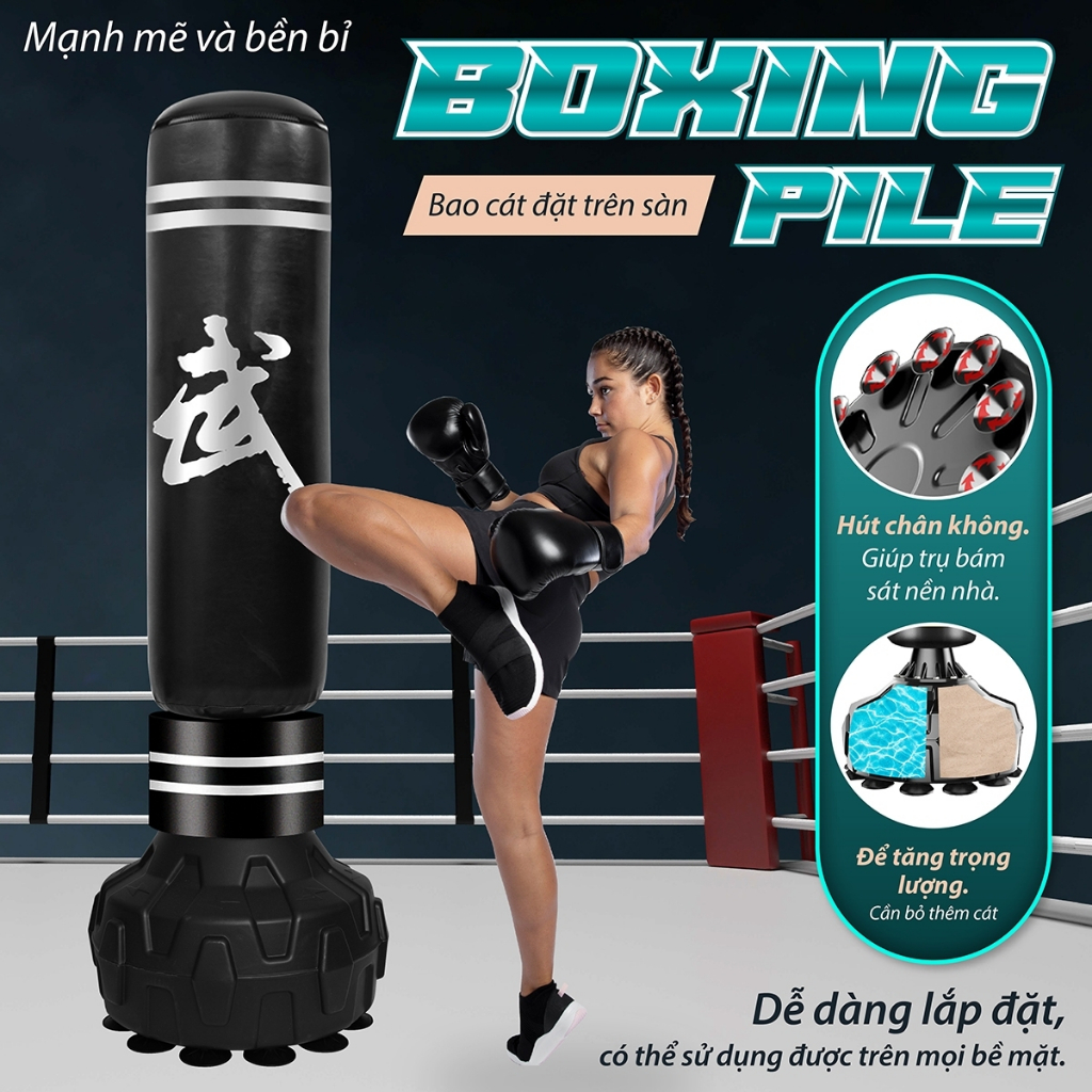 Ảnh BG -Trụ đấm bốc BOXING PILE - Bao cát đấm bốc dành cho người lớn trẻ em - Trụ đấm tập võ tại nhà 2