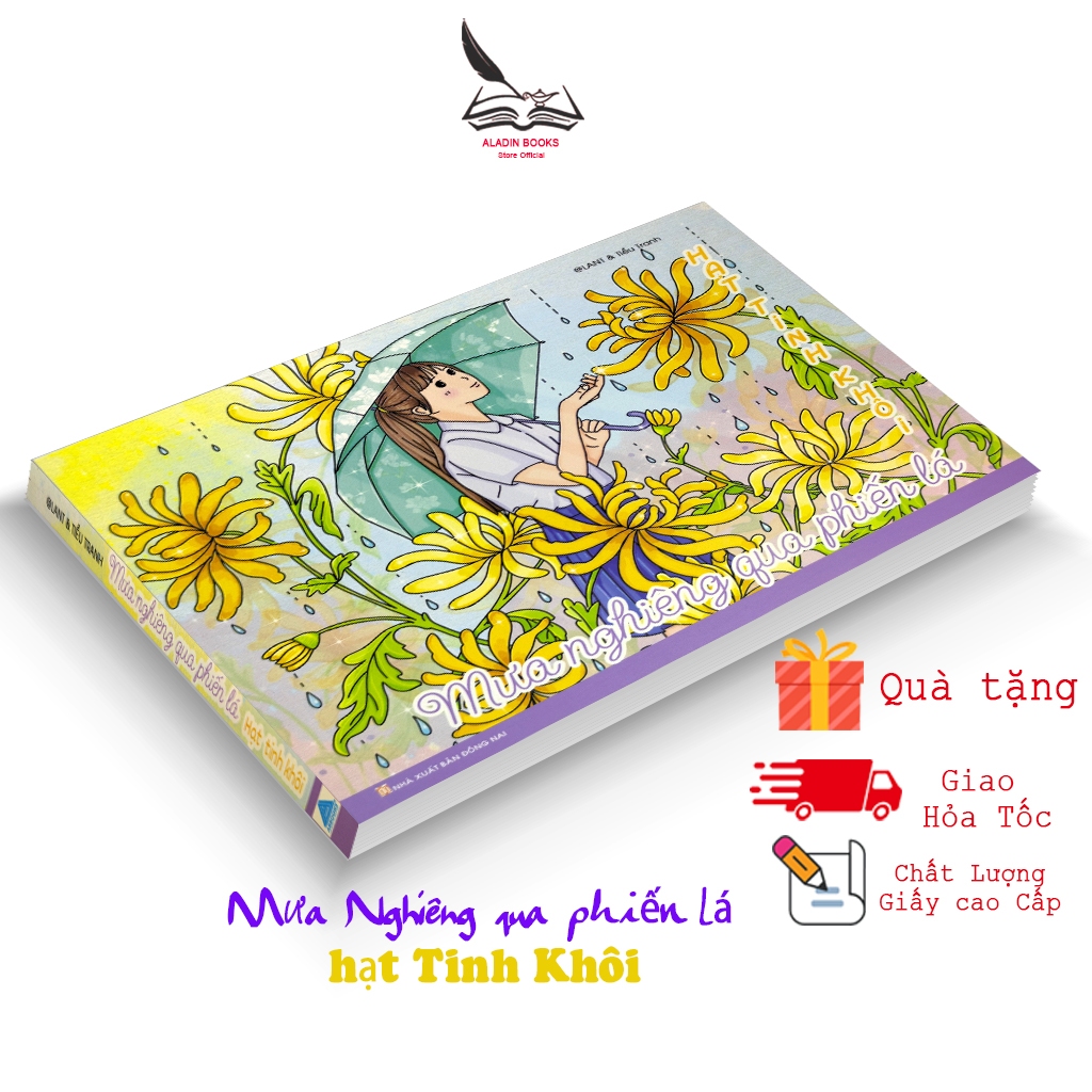 Sách- Tô Màu Mưa Nghiêng Qua Phiến Lá-Lant Tiểu Tranh-Chất Lượng Giấy Cao Cấp-Kèm Quà Tặng