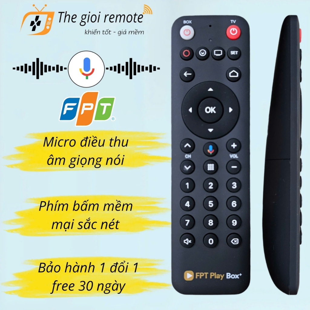 Điều Khiển remote FPT Play Box Giọng Nói Dùng Cho Đời Box 2022, 2021 ...