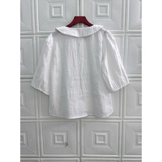 [JUNE LINEN] A25-Áo cổ sen tay phồng LINEN TƯNG PREMIUM. Ảnh chính chủ.
