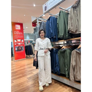 [JUNE LINEN] A25-Áo cổ sen tay phồng LINEN TƯNG PREMIUM. Ảnh chính chủ.