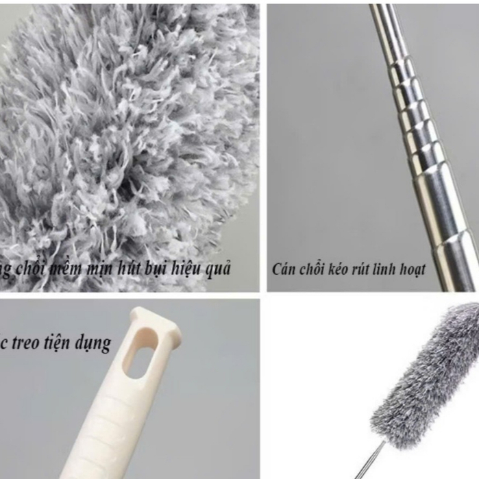 Chổi Quét Trần Bằng Sợi Vải Siêu Nhỏ,Cán Dài Cao Cấp Đầu Chổi Linh Hoạt,rút xoay 360 độ