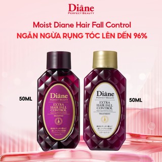 Combo gội xả giảm rụng tóc đến 96% giảm gàu mẩn đỏ da đầu Moist Diane Extra Hair Fall Control 50ml*2