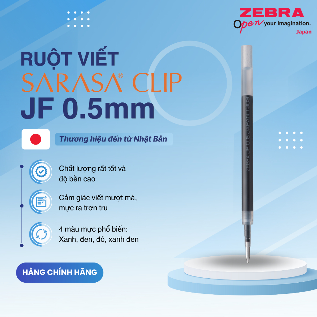 Ảnh Ruột viết Sarasa clip JF 0.5mm - Zebra Nhật Bản [Chính hãng] - 1 cái 2
