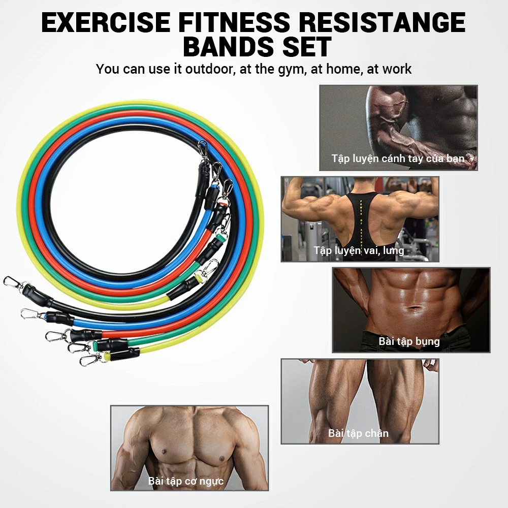 Ảnh OneTwoFit 11 Cái /bộ Dây Kháng Lực Cơ Thể Tập Thể Dục Dây Chống Tập Yoga PilatesThể Dục Thiết Bị 3