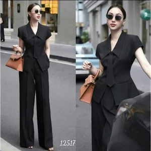 Set Bộ VEST Kèm CÀ VẠT RỜI - Quần Dài Suông NỮ TÍNH Phù Hợp THỜI TRANG SANG CHẢNH